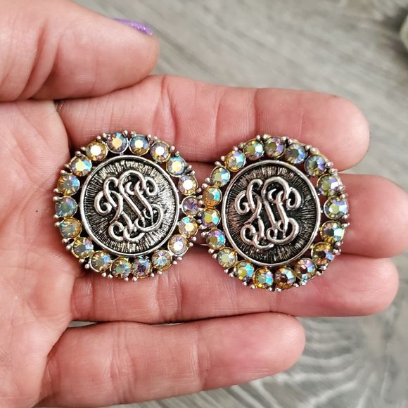 Vintage Faux Pocket Watch Judy Lee Clip On Earrings - Picture 3 of 7